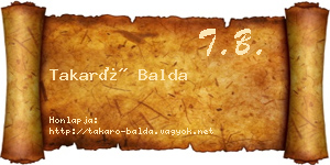 Takaró Balda névjegykártya